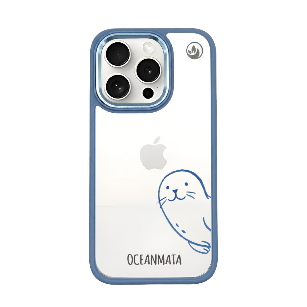 iPhone 15 pro max Hülle - Robbe blau - "Robby" - nachhaltig