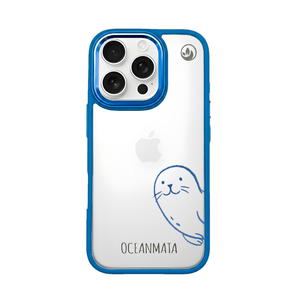 iPhone 16 pro Hülle - Robbe blau - "Robby" - nachhaltig