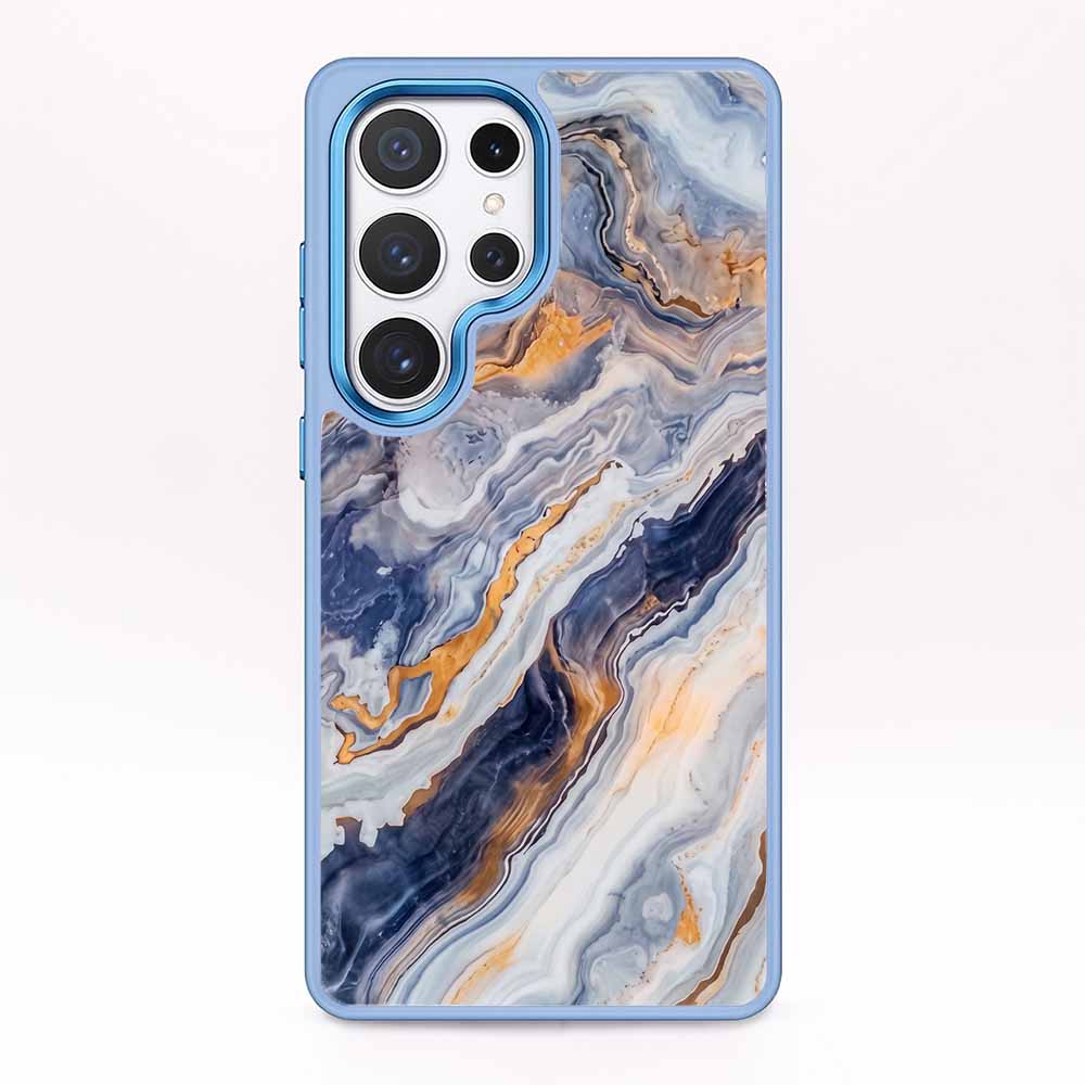 Samsung S25+ Hülle - marmor blau - "BlueMarble" - nachhaltig