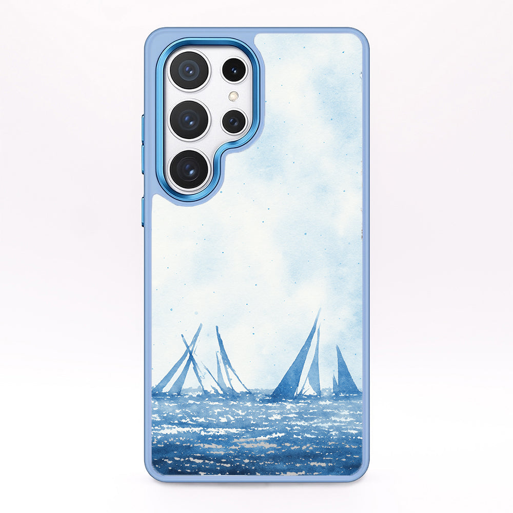 Samsung S25+ Hülle - segeln blau - "BlueHorizon" - nachhaltig