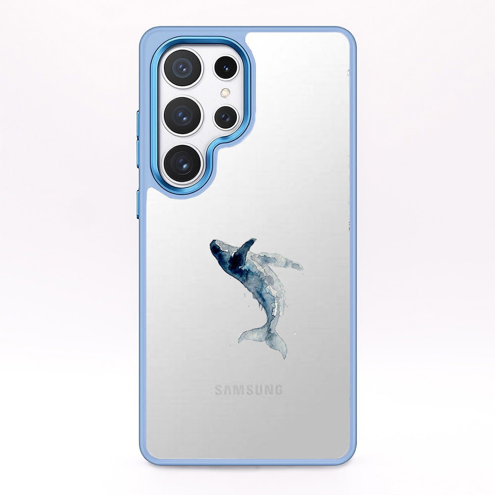 Samsung S25 Hülle - Wal blau - "Joy" - nachhaltig