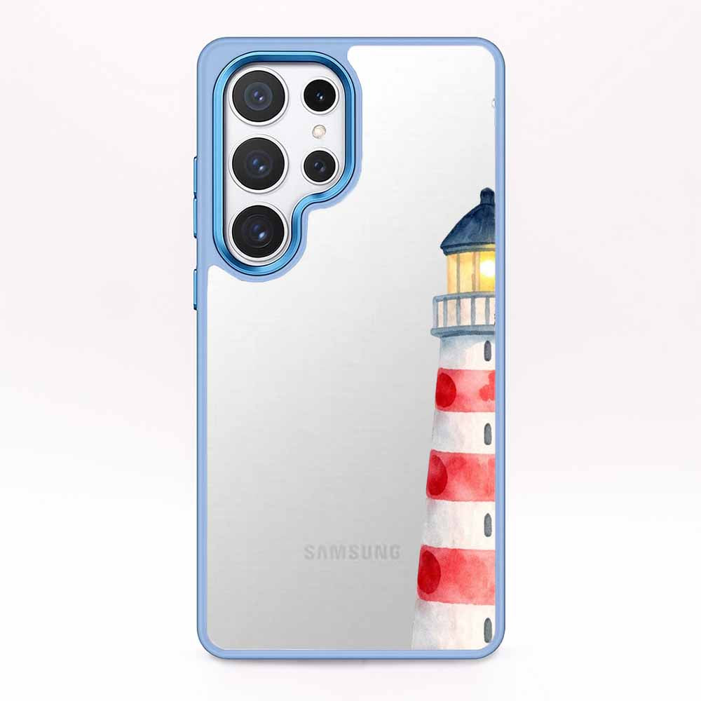 Samsung S24 Hülle - Leuchtturm blau - "Lighthouse" - nachhaltig