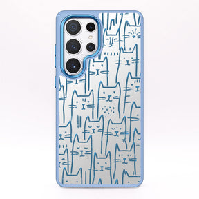 Samsung S24+ Hülle - Katzen blau - "miau" - nachhaltig