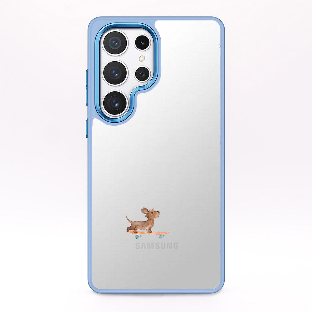 Samsung S25 Hülle - Skater Hund blau - "SkaterBoi" - nachhaltig