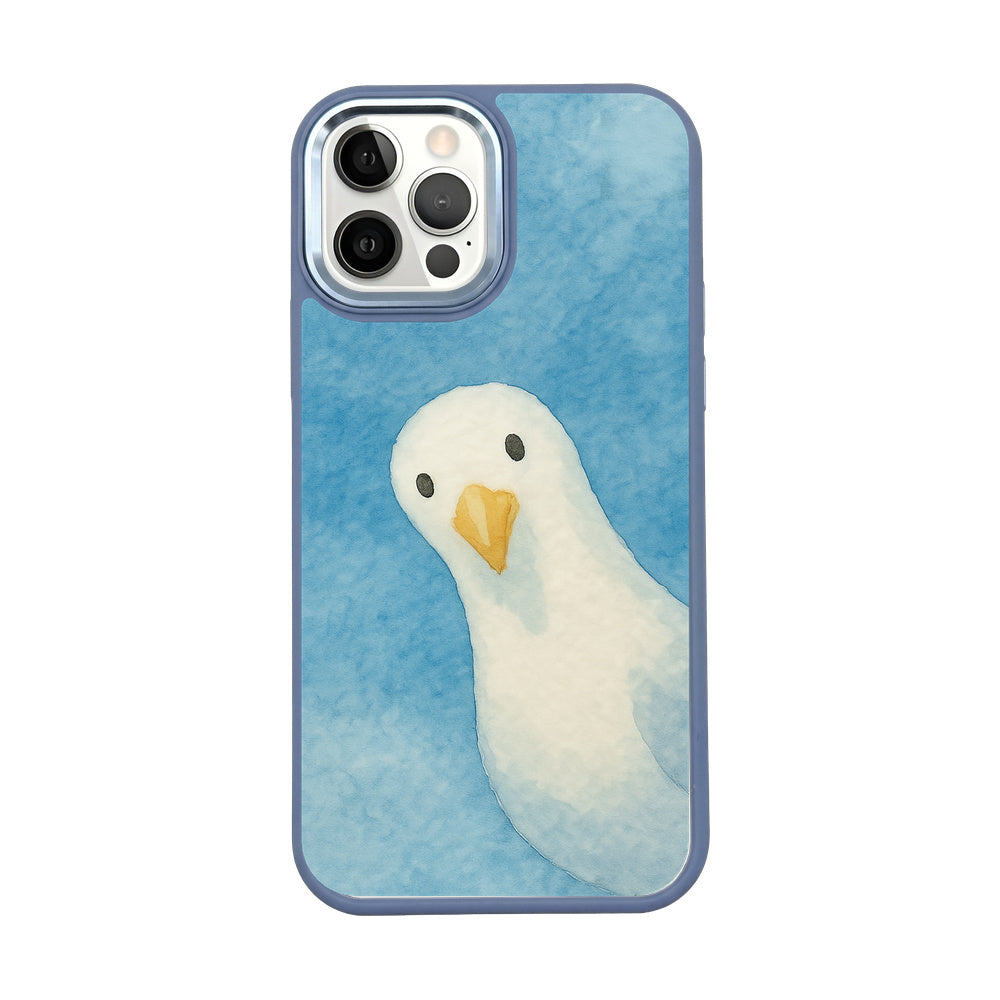 iPhone 12 pro / iPhone 12 Hülle - Möwe blau - "Seagull" - nachhaltig