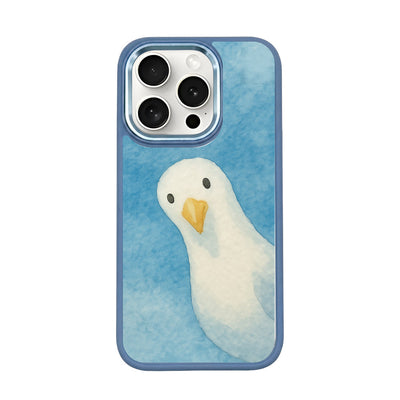 iPhone 15 pro Hülle - Möwe blau - "Seagull" - nachhaltig