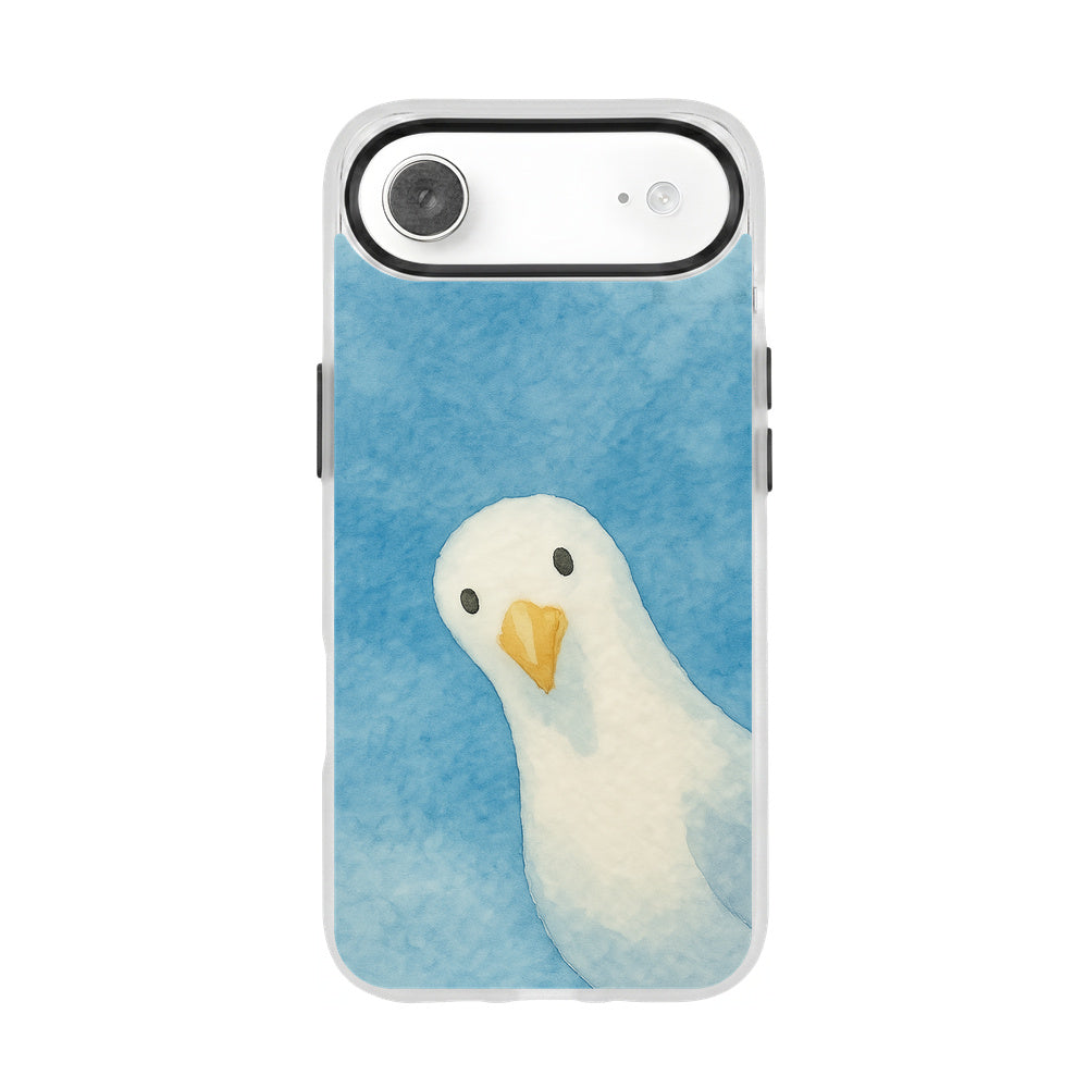 iPhone 17 Air Hülle - Möwe blau - "Seagull" - nachhaltig