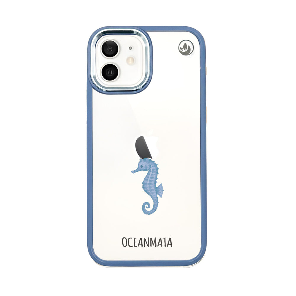 iPhone 12 mini Hülle - Seepferdchen weiß - "SeahorseTale" - nachhaltig