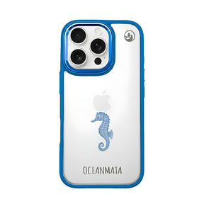 iPhone 16 pro Hülle - Seepferdchen weiß - "SeahorseTale" - nachhaltig