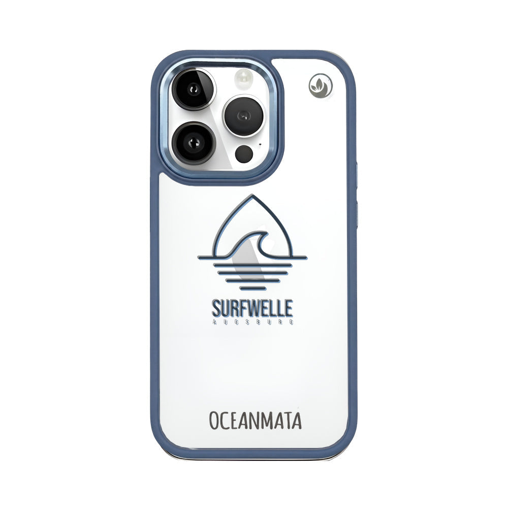 iPhone 14 pro max Hülle - Surfwelle blau - "Surfwelle Augsburg" - nachhaltig