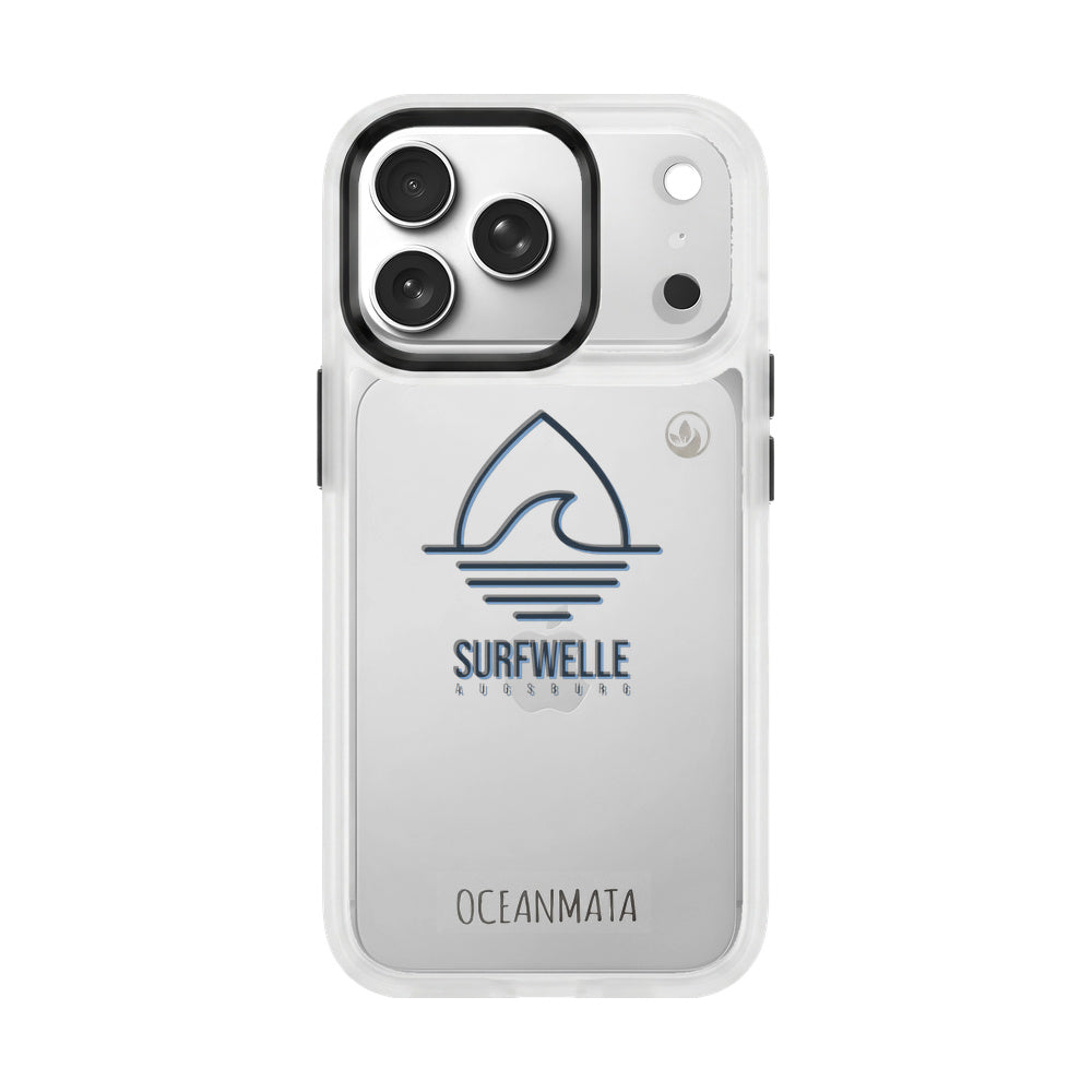 iPhone 17 pro Hülle - Surfwelle blau - "Surfwelle Augsburg" - nachhaltig