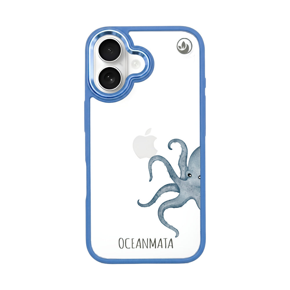 iPhone 16 Hülle - Oktopus blau - "TentacleTheory" - nachhaltig