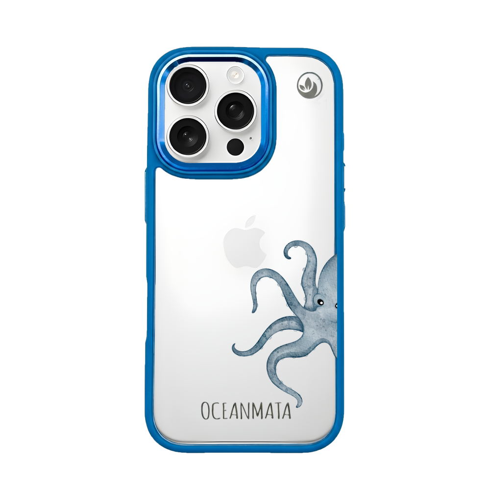 iPhone 16 pro Hülle - Oktopus blau - "TentacleTheory" - nachhaltig