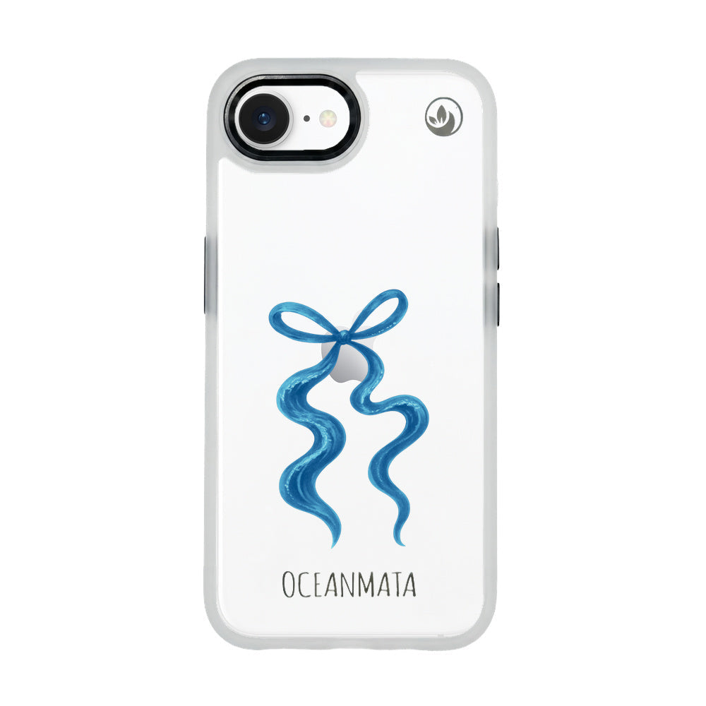 iPhone 16e/17e Hülle - Schleife blau - "tideknot" - nachhaltig