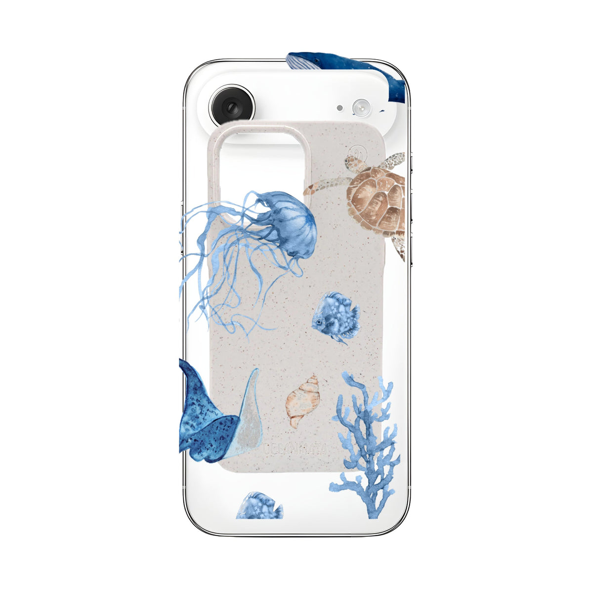 iPhone 17 Air Hülle - weiß Schildkröte - "Sea Turtle & Friends" - nachhaltig