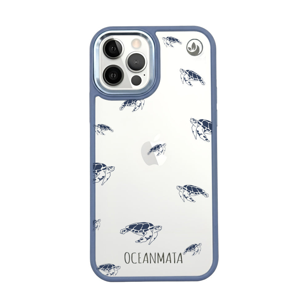 iPhone 12 pro / iPhone 12 Hülle - Schildkröten blau - "Turtlino" - nachhaltig