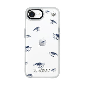iPhone 16e/17e Hülle - Schildkröten blau - "Turtlino" - nachhaltig