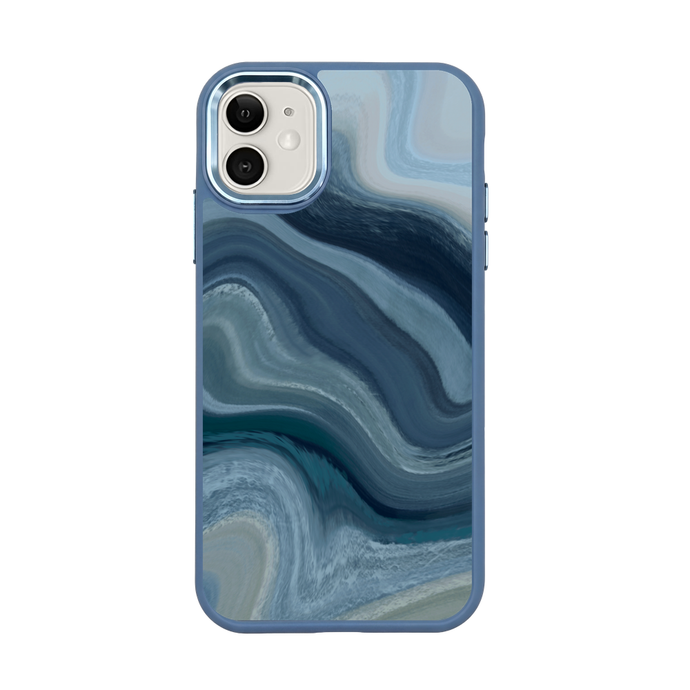 iPhone 11 Hülle - Line Art Ocean - "Waves of Balance" - nachhaltig