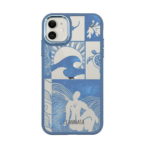 iPhone 11 Hülle - Line Art Ocean - "Waves of Balance" - nachhaltig