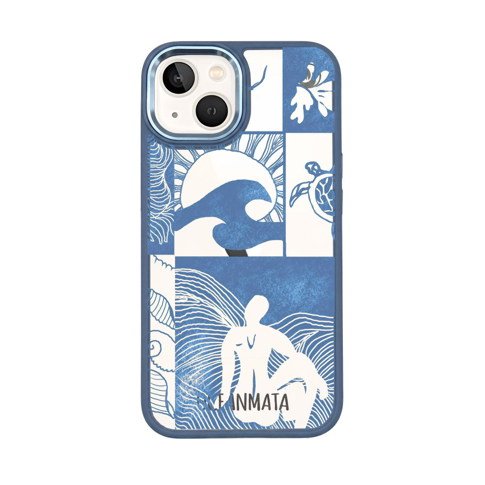 iPhone 13 Hülle - Line Art Ocean - "Waves of Balance" - nachhaltig