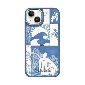 iPhone 14 Hülle - Line Art Ocean - "Waves of Balance" - nachhaltig