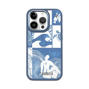 iPhone 14 pro Hülle - Line Art Ocean - "Waves of Balance" - nachhaltig