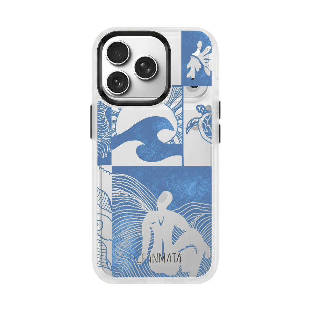 iPhone 17 pro max Hülle - Line Art Ocean - "Waves of Balance" - nachhaltig