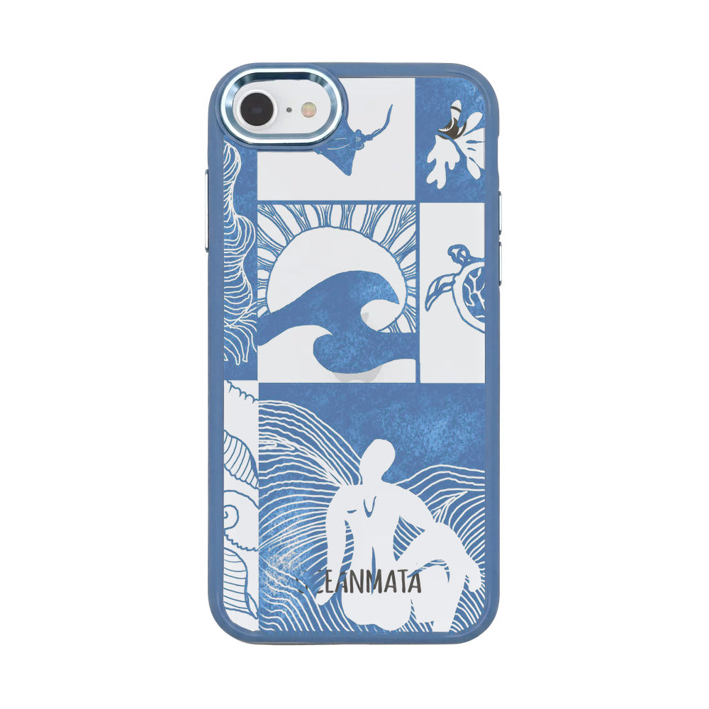 iPhone SE/7/8 Hülle - Line Art Ocean - "Waves of Balance" - nachhaltig