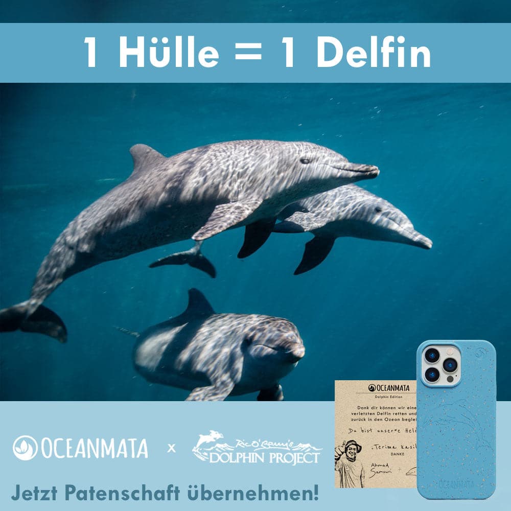 iPhone SE/7/8 Hülle - blau - "DOLPHIN" - nachhaltig